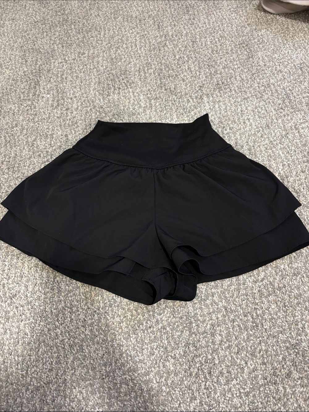 Black Women's Layered Skort Shorts